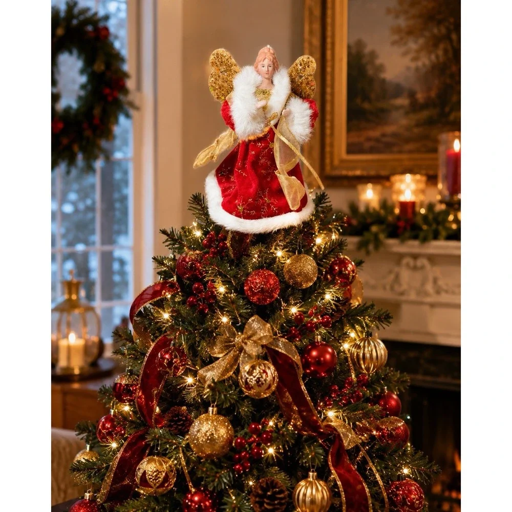 Vintage Mini Christmas Angel Tree Topper 7.5